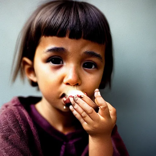 Image similar to closeup portrait of a small light brown licking its nose, natural light, sharp, detailed face, magazine, press, photo, Steve McCurry, David Lazar, Canon, Nikon, focus