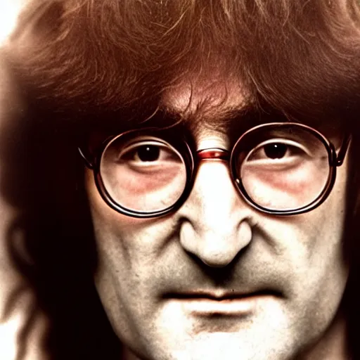 Prompt: John Lennon in a hair metal band, HD, high resolution, intricate detail