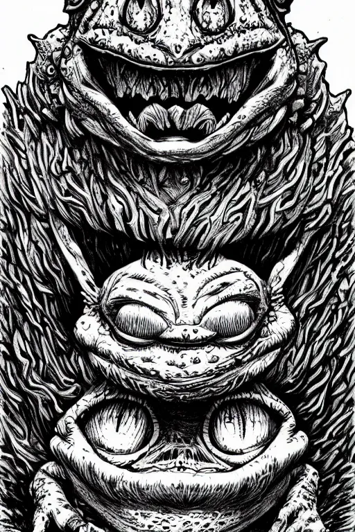 Image similar to toad goblin, symmetrical, highly detailed, digital art, sharp focus, trending on art station, kentaro miura manga art style