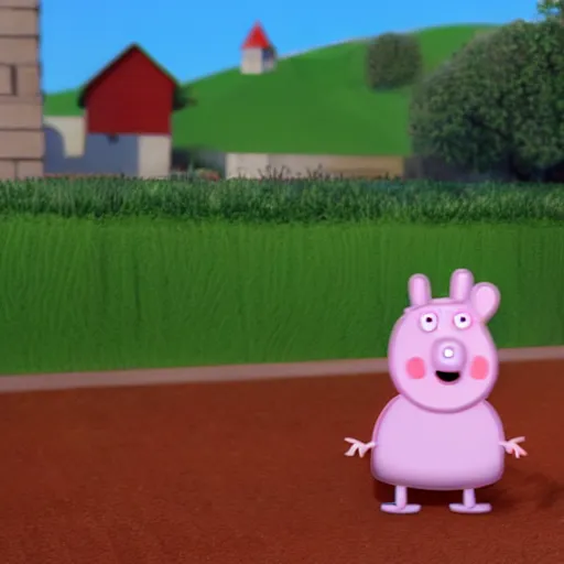 Prompt: peppa pig, 3D model, unreal engine, cinematic,