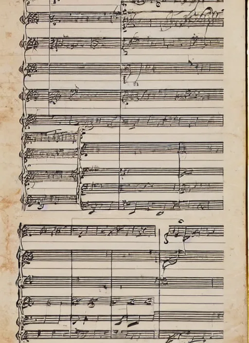 Image similar to scanned page from a beethoven piano sonata score, henle edition.