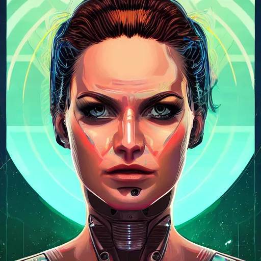 Image similar to a portrait of a female android, by Dan Mumford and Sandra Chevrier, 4k