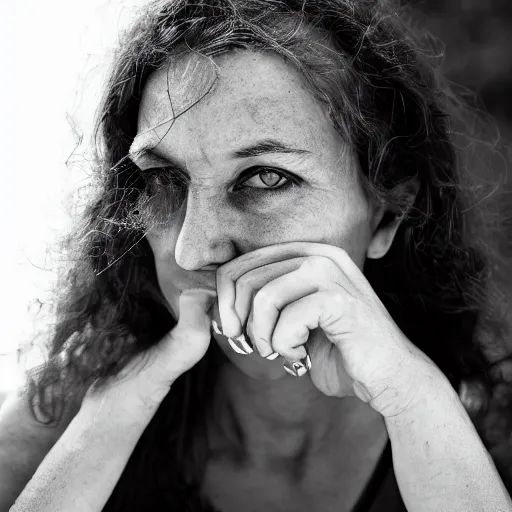 Image similar to woman, award winning black and white photography