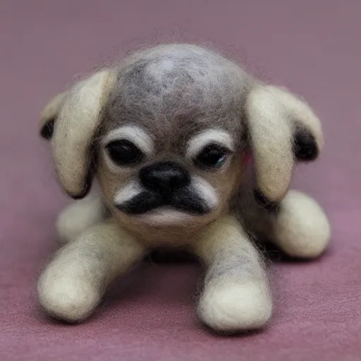 Image similar to dog, needle felted Art Toy, realistic, high details, 8k