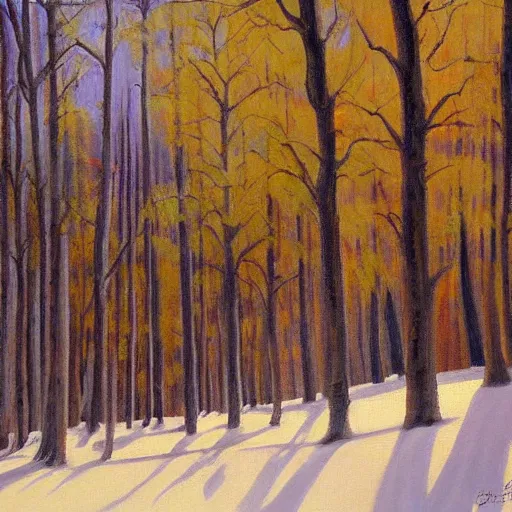 Prompt: painting of russian forest by gennadiy ovcharenko