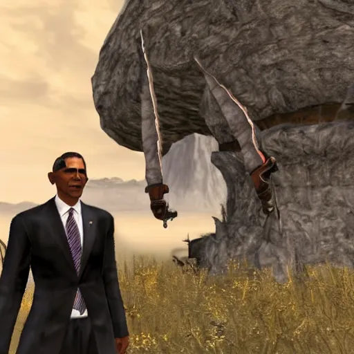 Image similar to barack obama in elder scrolls oblivion