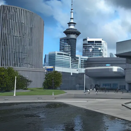 Image similar to photo realistic auckland museum 2 0 7 7, unreal engine