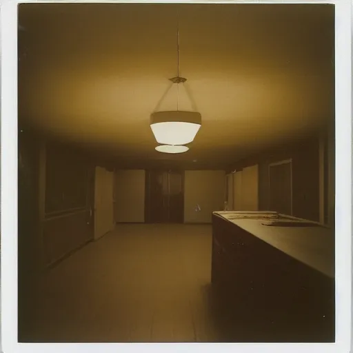 Prompt: Liminal spaces, interiors, polaroid photograph