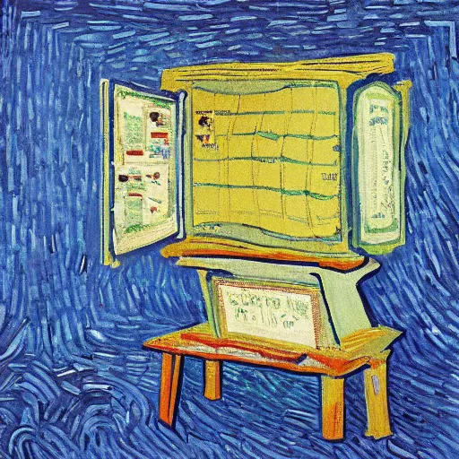 Image similar to valorant map icebox painting in the style of van gogh