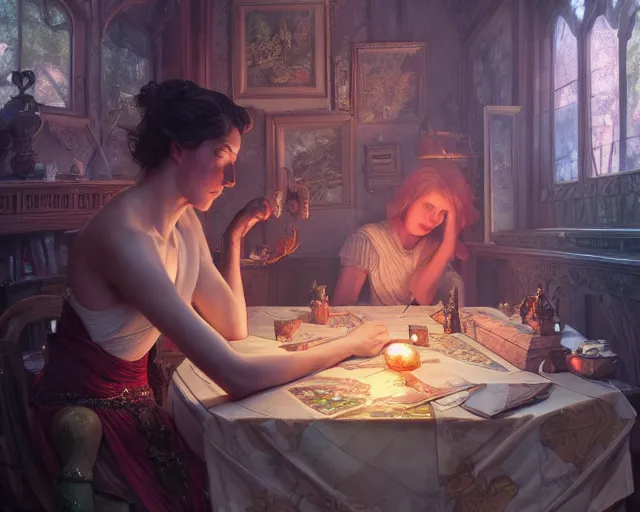 Image similar to photography of gregory crewdson, deep focus, d & d, fantasy, intricate, elegant, highly detailed, digital painting, artstation, concept art, matte, sharp focus, illustration, hearthstone, art by artgerm and greg rutkowski and alphonse mucha