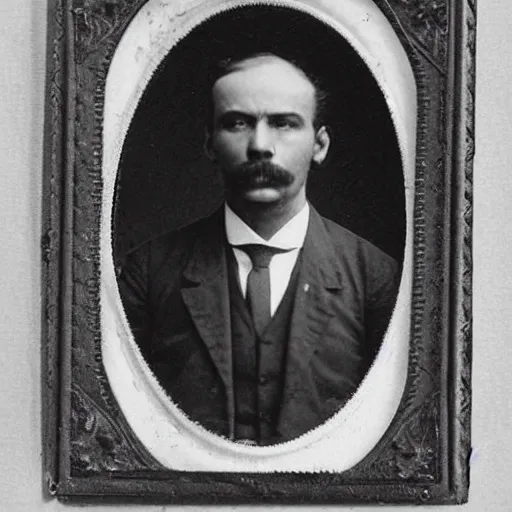 Image similar to victorian photograph of devlet bahceli, 1 8 9 0 s photography, 1 9 0 0, realistic face, symmetrical face, studio photograph, grainy, edwardian, old photo