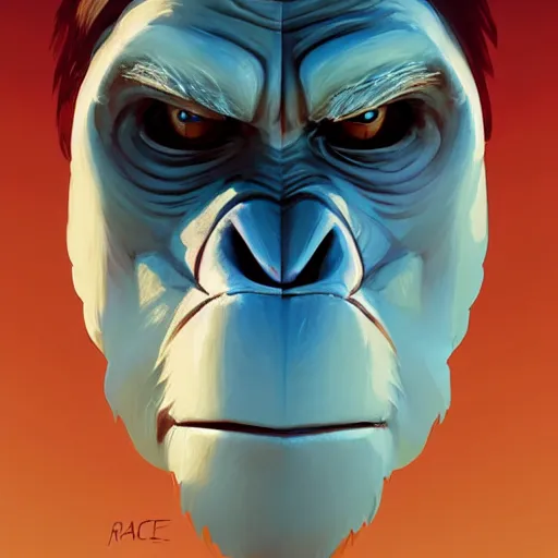 Image similar to face icon stylized minimalist planet of the apes, loftis, cory behance hd by jesper ejsing, by rhads, makoto shinkai and lois van baarle, ilya kuvshinov, rossdraws global illumination