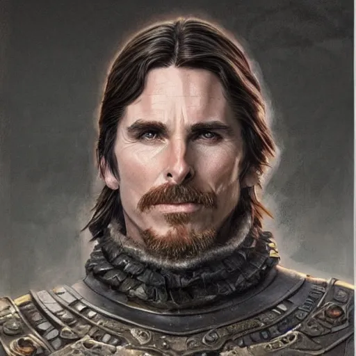 Image similar to Christian Bale without a beard as a fantasy D&D character, portrait art by Donato Giancola and James Gurney, digital art, trending on artstation