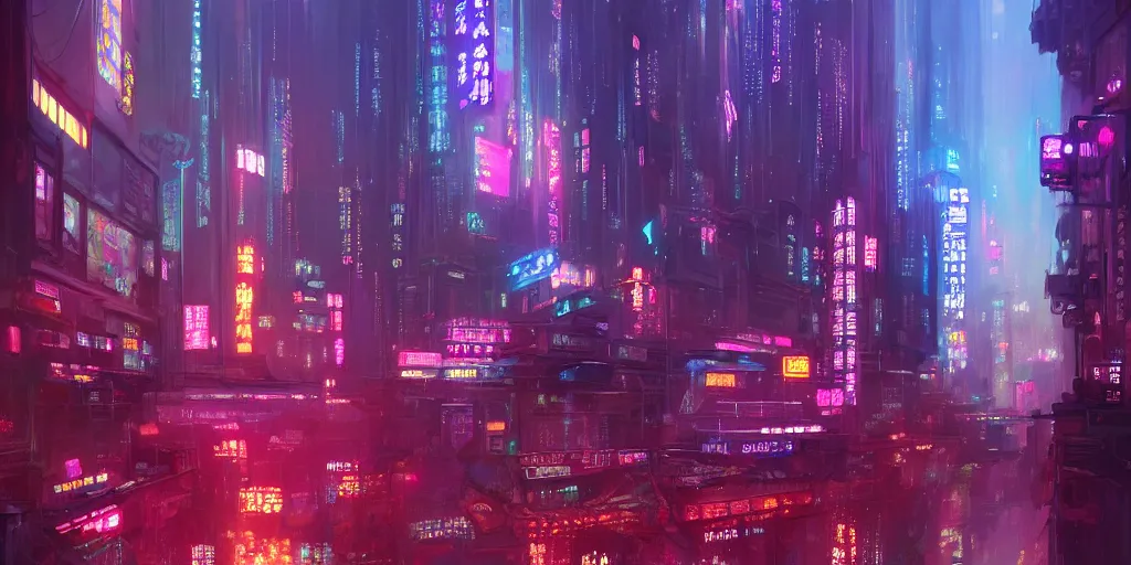 Image similar to Shanghai by Neon Light, in the style of Cyberpunk Impressionism, Krenz Cushart, Moebius, and Muchain, Prismatic, Rococo, Pearlescent, reflective, shimmering, highly detailed, masterpiece, dreamy, concept art, Cinema lighting, 8k, trending on artstation