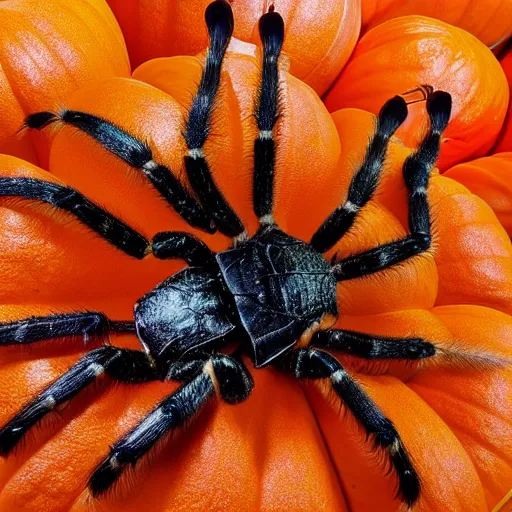 Image similar to spider that transforms into pumpkin packaging