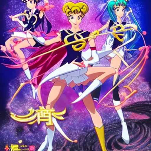 Prompt: sailor moon eternal is a japanese animated action fantasy film