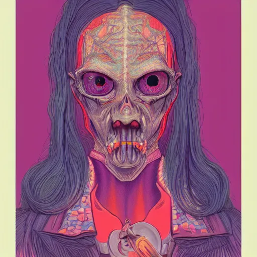 Image similar to original jean giraud digital art painting pastel goth aesthetic, creepy kawaii, highly detailed, highly intricate, tom whalen