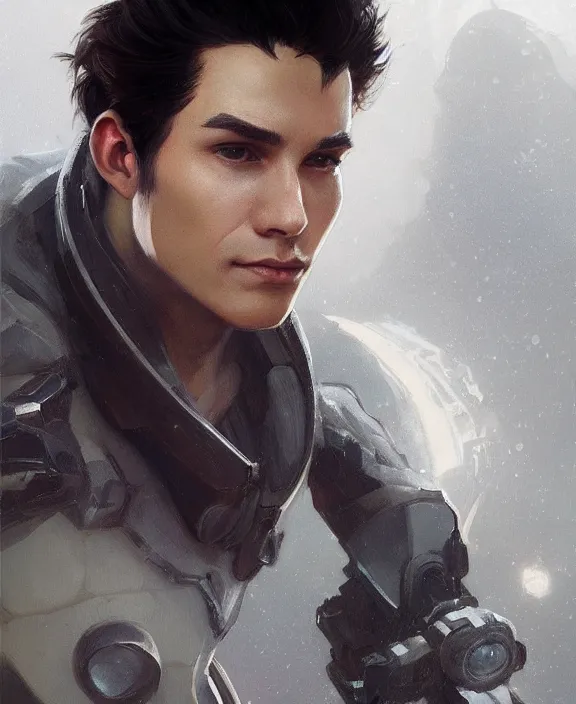 Prompt: portrait of a scifi young dude, not d & d, not fantasy, not intricate, not elegant, not highly detailed, not digital painting, not artstation, not concept art, not art by artgerm and not greg rutkowski and not alphonse mucha, not boris vallejo