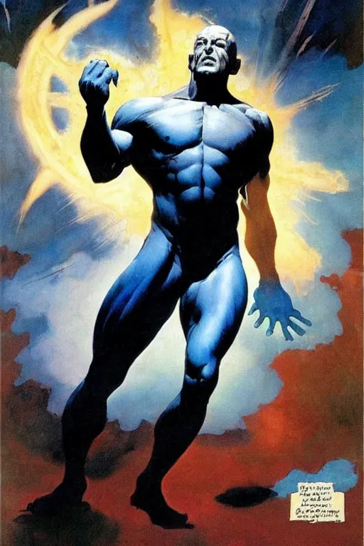 Image similar to Dr. Manhattan by Frank Frazetta