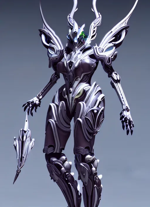 Image similar to extremely detailed goddess shot, front shot, low shot, of a beautiful saryn warframe, that's a giant beautiful stunning anthropomorphic robot female dragon with metal cat ears, posing elegantly, detailed sharp robot dragon claws, sharp clawed robot dragon paws, thick smooth warframe legs, streamlined white armor, long elegant tail, detailed warframe fanart, destiny fanart, high quality digital art, giantess art, furry art, 3D realistic, warframe art, Destiny art, furaffinity, DeviantArt, artstation, 8k HD, octane render