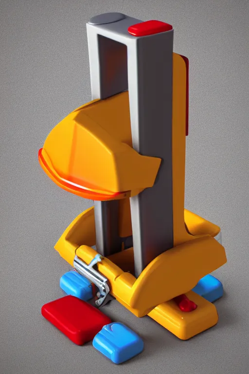 Prompt: a plastic toy guillotine, fisherprice toy guillotine, guillotine, high detail product photo, trending on artstation, 8 k