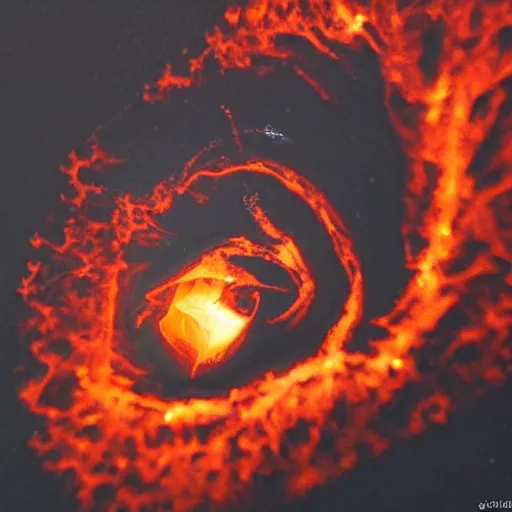 Prompt: outstanding, award - winning macro of a beautiful black rose made of fiery molten magma and nebulae on vantablack background by harold davis, georgia o'keeffe and harold feinstein, highly detailed, hyper - realistic, mysterious inner glow, trending on deviantart, artstation and flickr, nasa space photography, national geographic