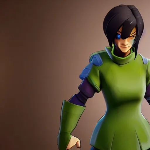 Image similar to toph beifong in fortnite, character render, full body shot, highly detailed, in game render