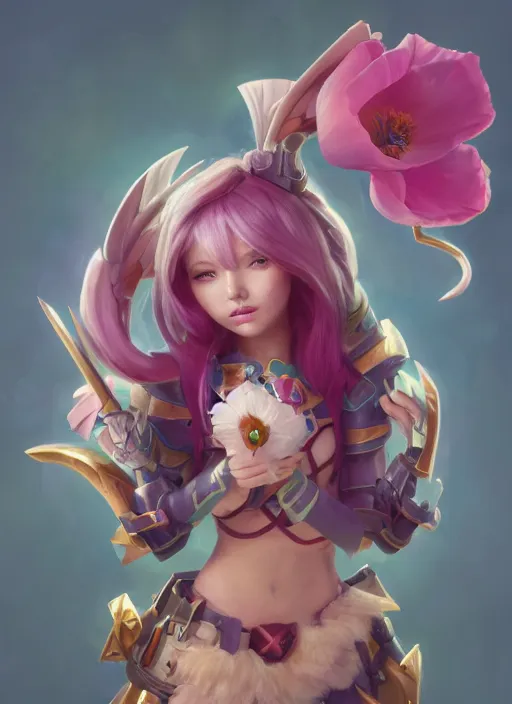 Image similar to poppy, from league of legends, fairy paladin, au naturel, hyper detailed, digital art, trending in artstation, cinematic lighting, studio quality, smooth render, unreal engine 5 rendered, octane rendered, art style by klimt and nixeu and ian sprigger and wlop and krenz cushart