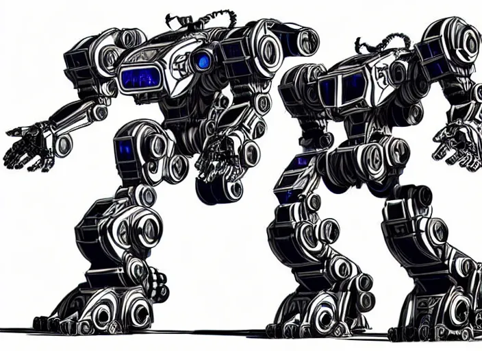 Image similar to very technical and detailed blueprint of a robot tiger, lion mecha, center frame, side view intricate details, ultra - detailed, baroque style, illustration, desaturated, concept art, in the style of zoids, voltron, horizon zero dawn