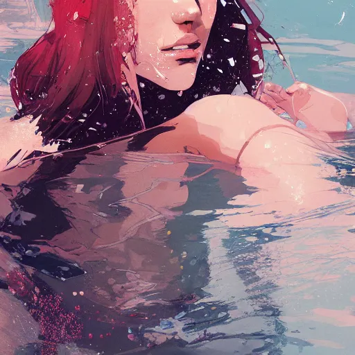 Prompt: a ultradetailed beautiful panting of a woman dipping her toe in water, by conrad roset, greg rutkowski and makoto shinkai, trending on artstation