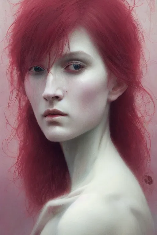 Prompt: Portrait of beautiful pale T\'Pol, artstation, painted by Wayne Barlowe and Greg Rutkowski and zdislav beksinski and Ruan Jia and Mandy Jurgens and Artgerm and william-adolphe bouguereau