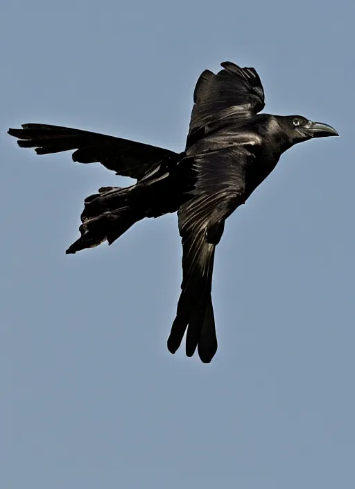 Prompt: a crow dressed as an airplane pilot a highly detailed ultra realistic photograph