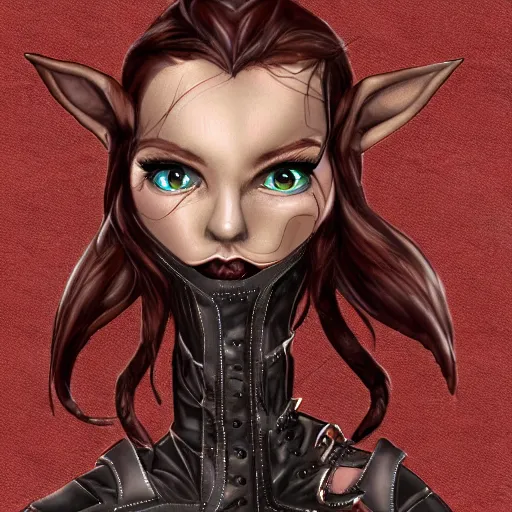 Image similar to tall elf in leather clothing, digital art