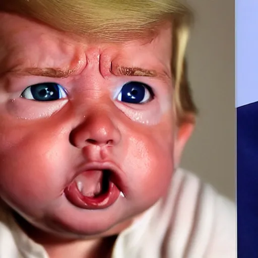 Image similar to donald trump as a crying baby