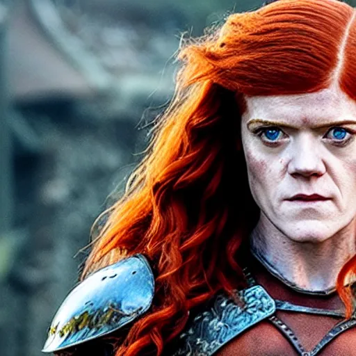 Prompt: rose leslie as red sonja