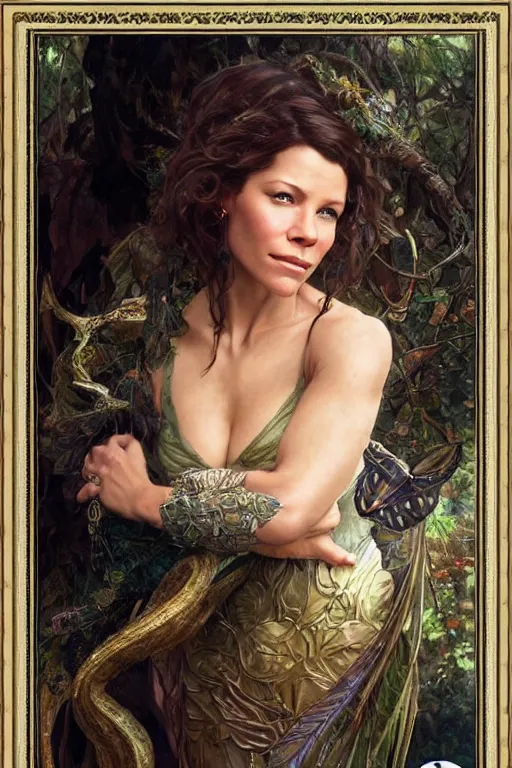 Image similar to Evangeline Lilly portrait, fantasy, elegant, intricate, by Stanley Artgerm Lau, greg rutkowski, thomas kindkade, alphonse mucha, loish, norman Rockwell