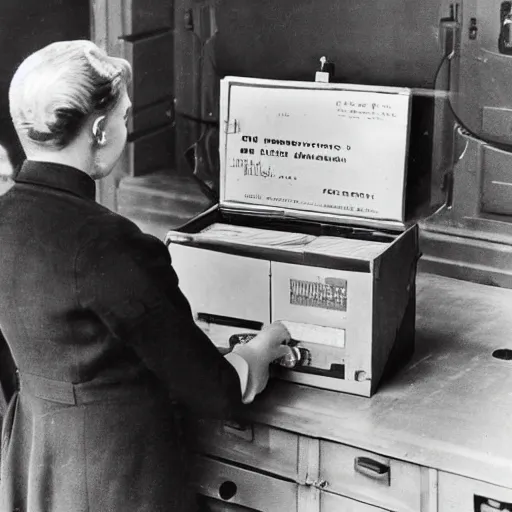 Image similar to Archive photo of a British encryption device. 1943.