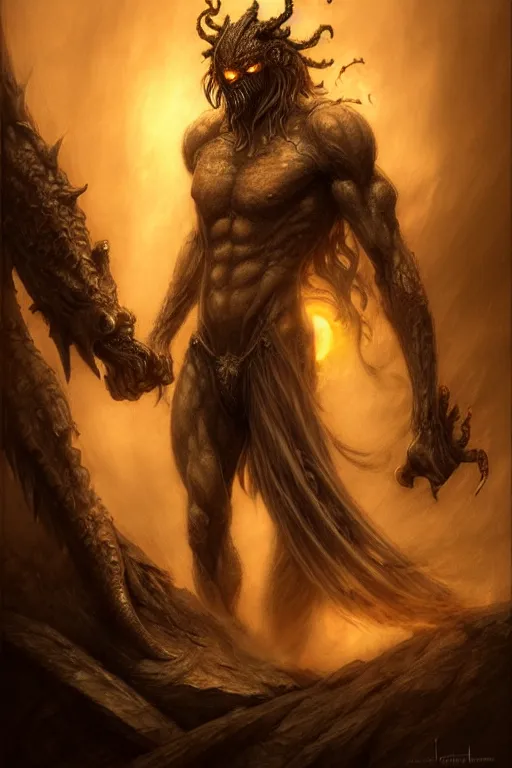 Image similar to ifrit man, by wlop, by luis royo, by peter mohrbacher, concept art, digital illustration, intricate, masterpiece, elegant, super detailed, unreal engine rendering, smooth, sharp focus, artstation hq