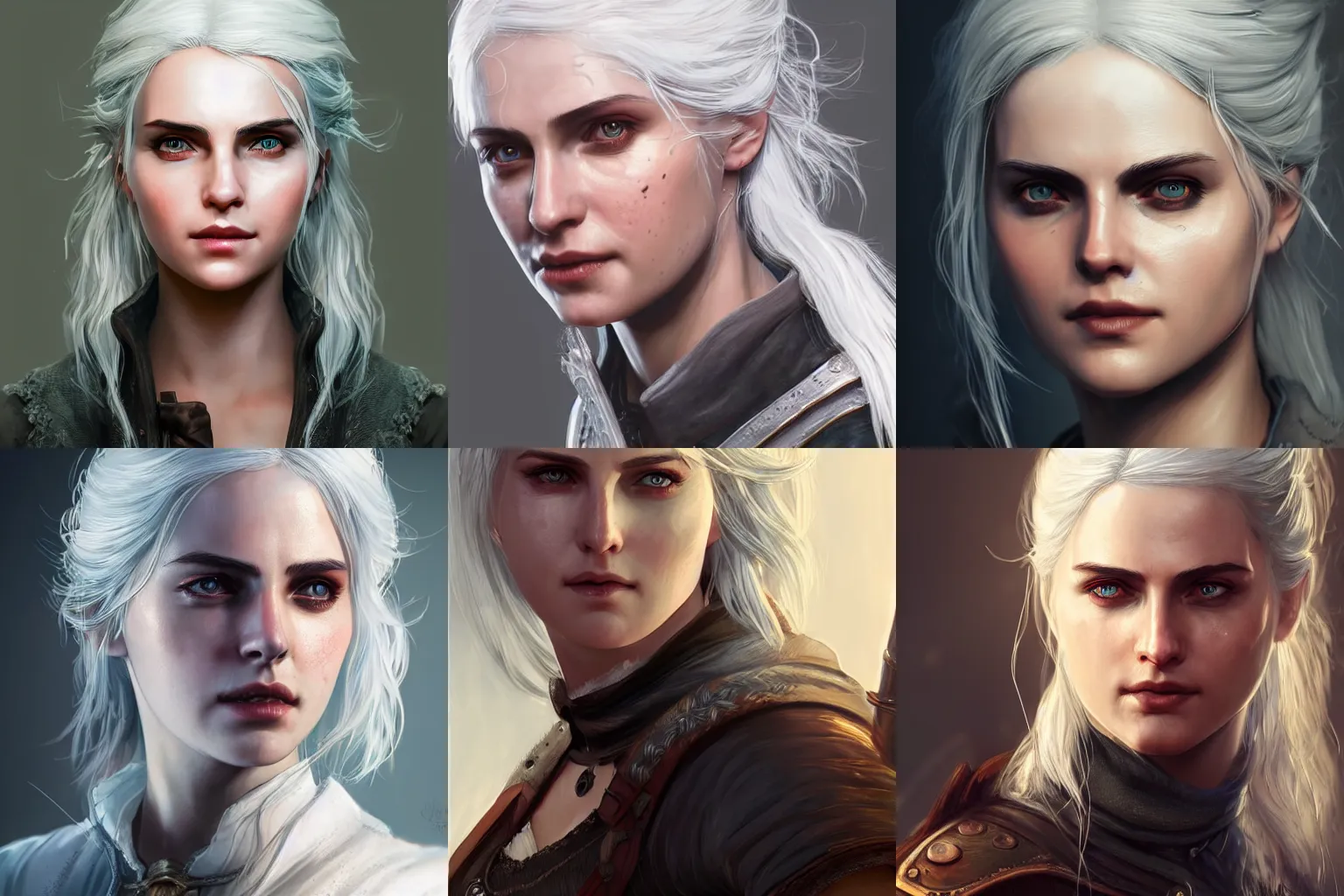 Prompt: portrait of ciri the witcher 5 amazing details 4 k beautiful ultra realistic sharp focus cinematic lightning highly detailed, digital painting, artstation, concept art, smooth, sharp focus, illustration, concept art in the style of jeehyung lee mirco cabbia