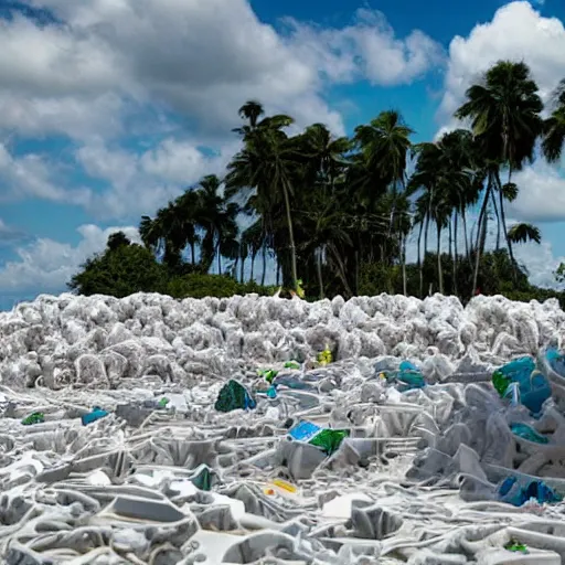 Image similar to jungle made of styrofoam on beach