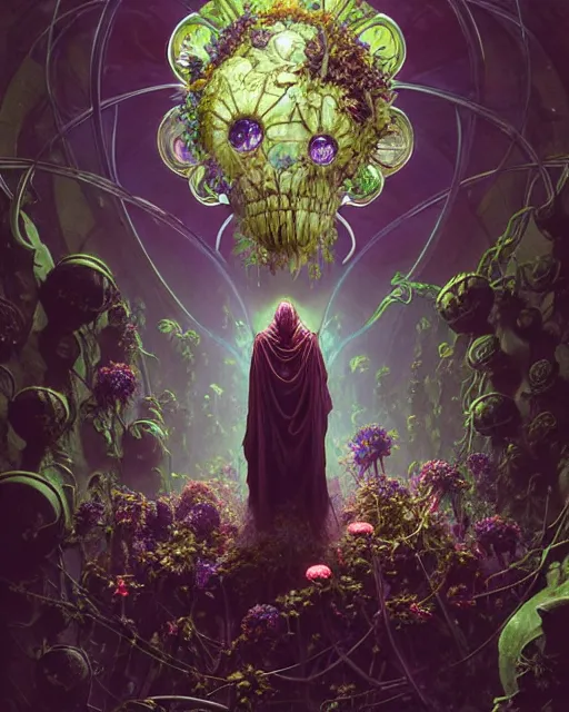 Prompt: the platonic ideal of flowers, rotting, insects and praying of cletus kasady carnage thanos nazgul doctor manhattan chtulu mandelbulb spirited away bioshock davinci heavy rain, d & d, fantasy, ego death, decay, dmt, psilocybin, art by artgerm and greg rutkowski and alphonse mucha