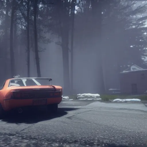 Image similar to forza horizon 5 in silent hill streets