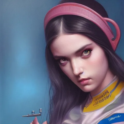 Image similar to lofi woman portrait Pixar style by Tristan Eaton Stanley Artgerm and Tom Bagshaw, high detail.