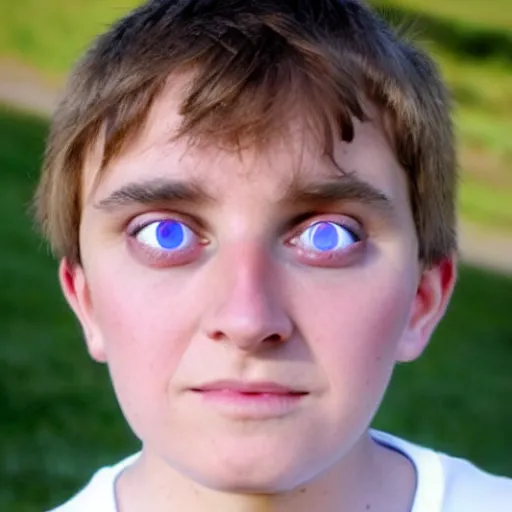 Image similar to 9 year old boy with googly eyes