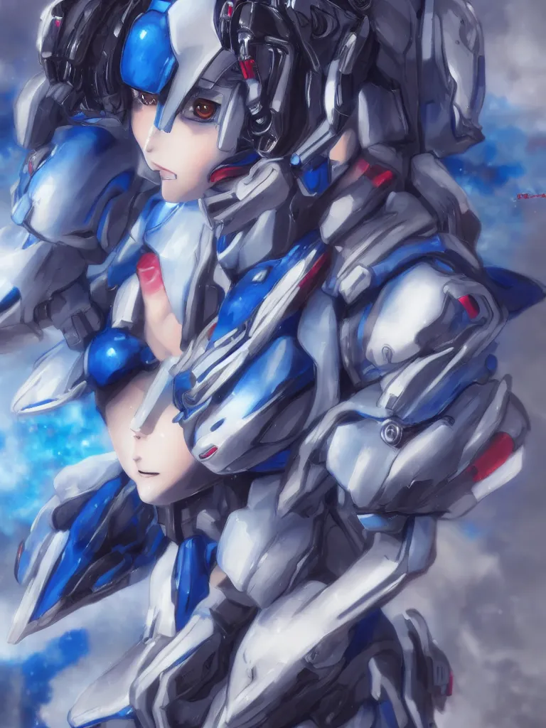 A realistic anime portrait of a woman in a Gundam suit | Stable Diffusion