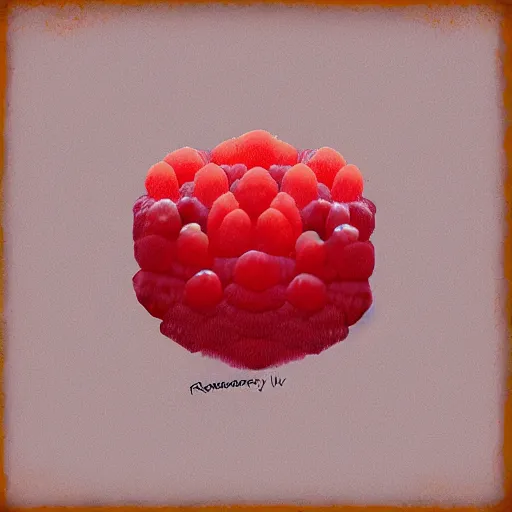 Prompt: a raspberry, digital art in the style of ianvive kulderr