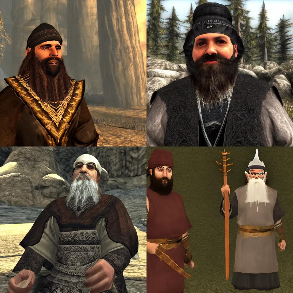 Prompt: A Rabbi as a SKYRIM NPC