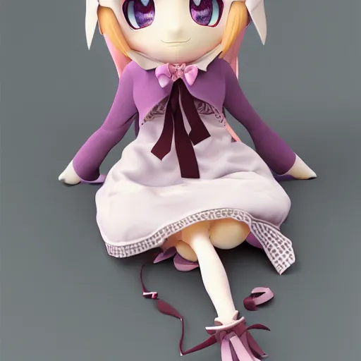 Image similar to cute fumo plush of a girl who has traded her soul for infinite power, vray