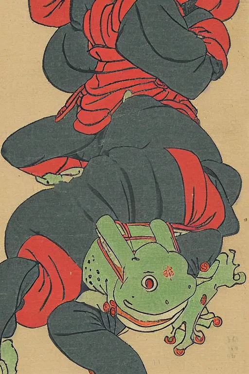 Image similar to samurai frog ukiyo-e