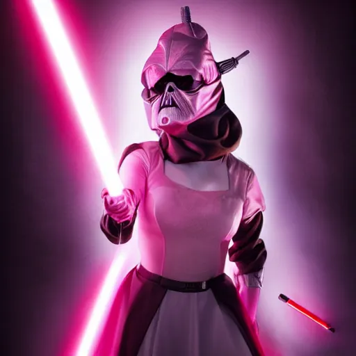 Image similar to pinkie pie as a sith lord, photograph by David Roemer